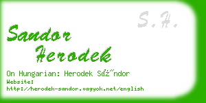 sandor herodek business card